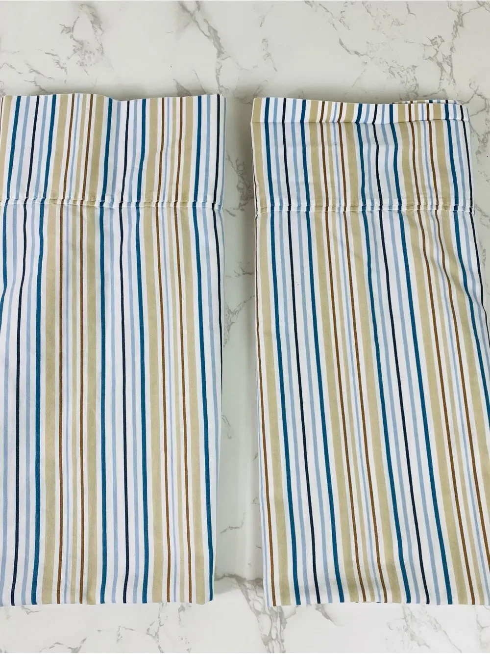 The Big One Blue, Tan and White Striped Bedding Sheet standard size